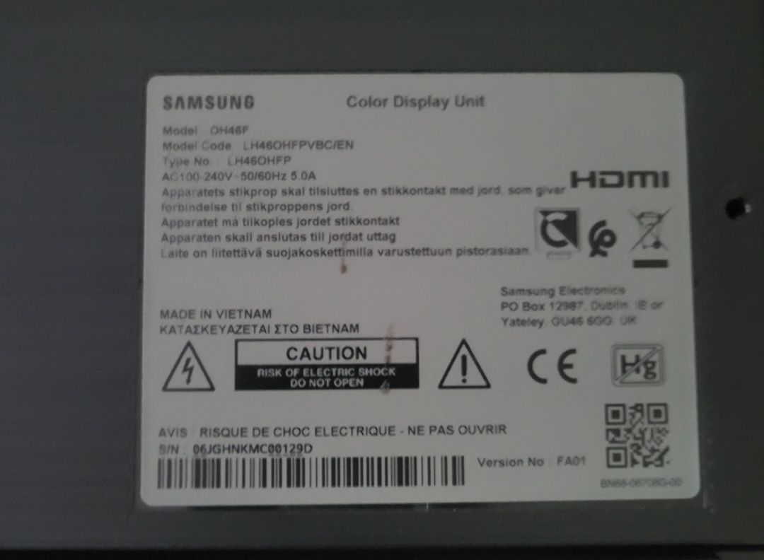 Samsung Televisori: Samsung OH46F Écran professionnel extérieur 46" – Usato da Fribourg venduto da ewig92 2