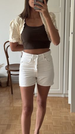 Weisse H&M Shorts Gr. 34 Damen Sommer Baumwolle elegant
