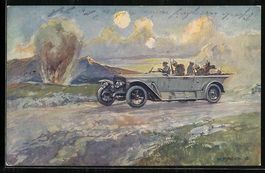 Militärisches Benz Auto flieht vor Besc