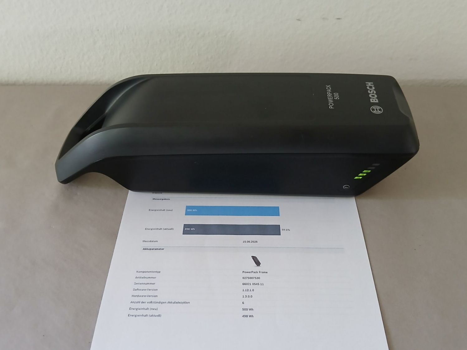 Bosch Akkus: Powerpack 500 Akku - 498Wh 99.6% mit Bosch Messbericht – Gebraucht aus Winterthur von .-thx-.