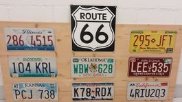 USA Kennzeichen Sammlung, Route 66 Deko-Schild, Vintage