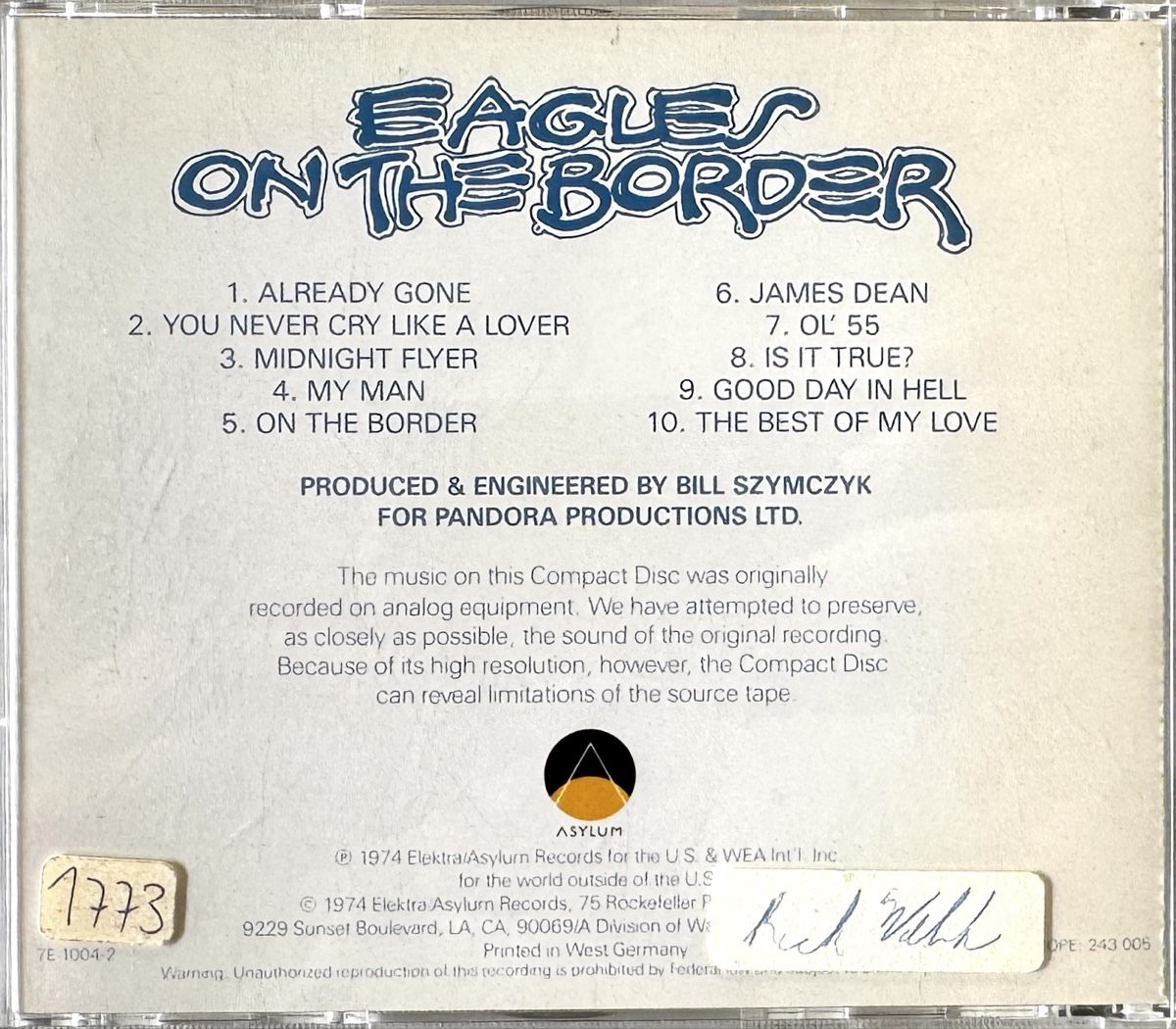 CDs: CD Eagles - On The Border – Gebraucht aus Zürich von tomakomai 1