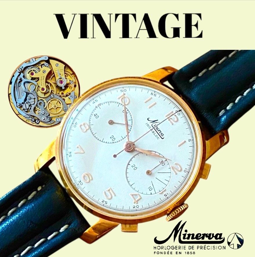 Minerva Orologi: Minerva Swiss Vintage Chronograph – Usato da lyss venduto da Uhrenparadies