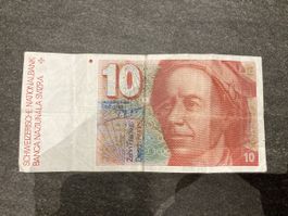 10 Franken Banknote Swiss National Bank Leonhard Euler