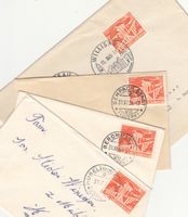 SBK 298 auf 4 Briefen mit Abstempelungen Kt. Luzern