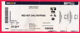 ALTES RED HOT CHILI PEPPERS TICKET, 5.10.2016 ZÜRICH