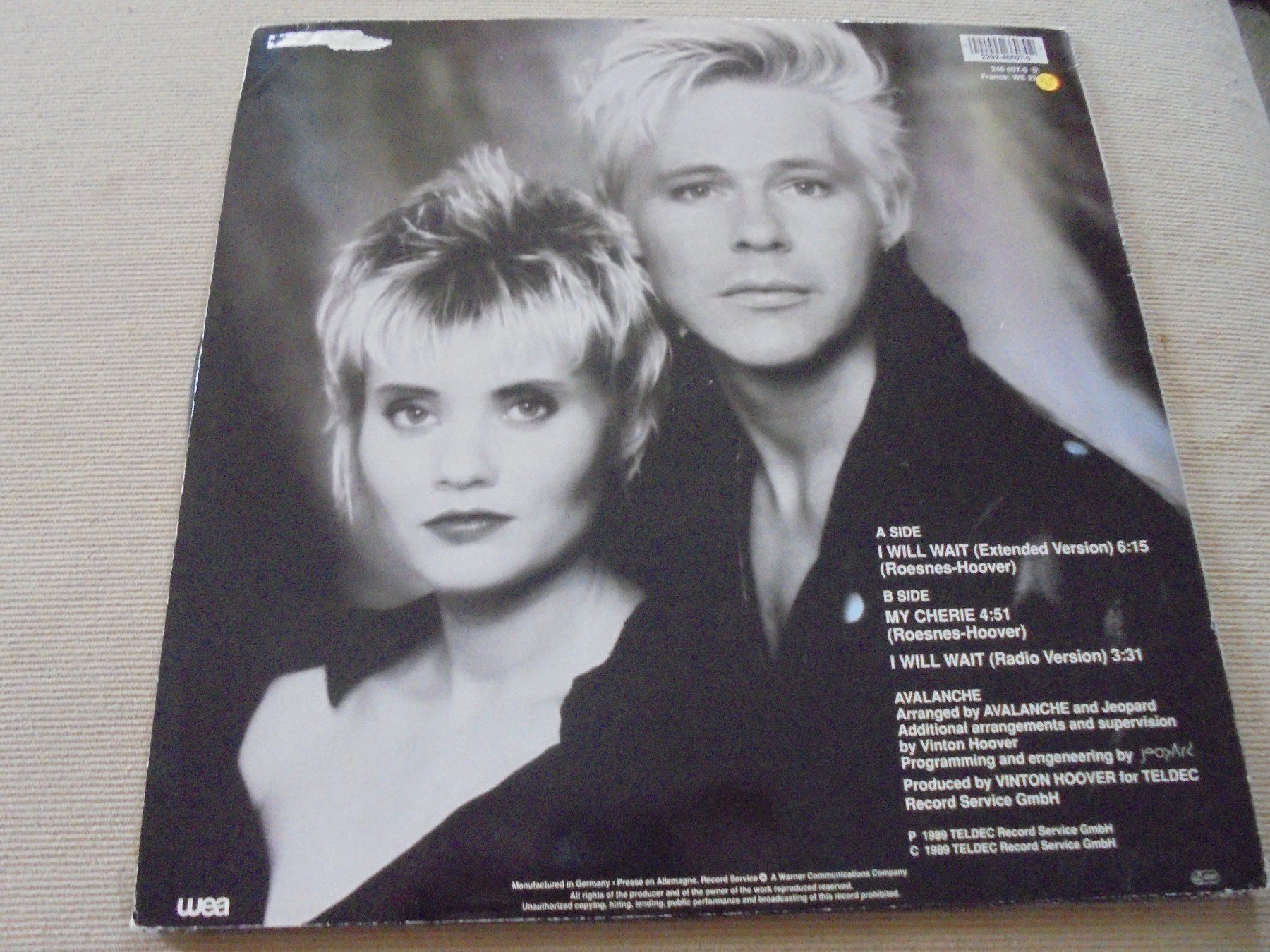 Dischi in vinile: AVALANCHE " I will wait " Maxi 1989 (VG+) – Usato da Crissier venduto da Promopost 1