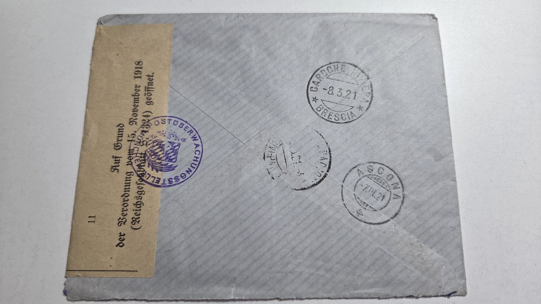 Tutti i francobolli: 1921 Brief Deutsches Reich Devisenkontrolle – Usato da Arni AG venduto da Moth68 1