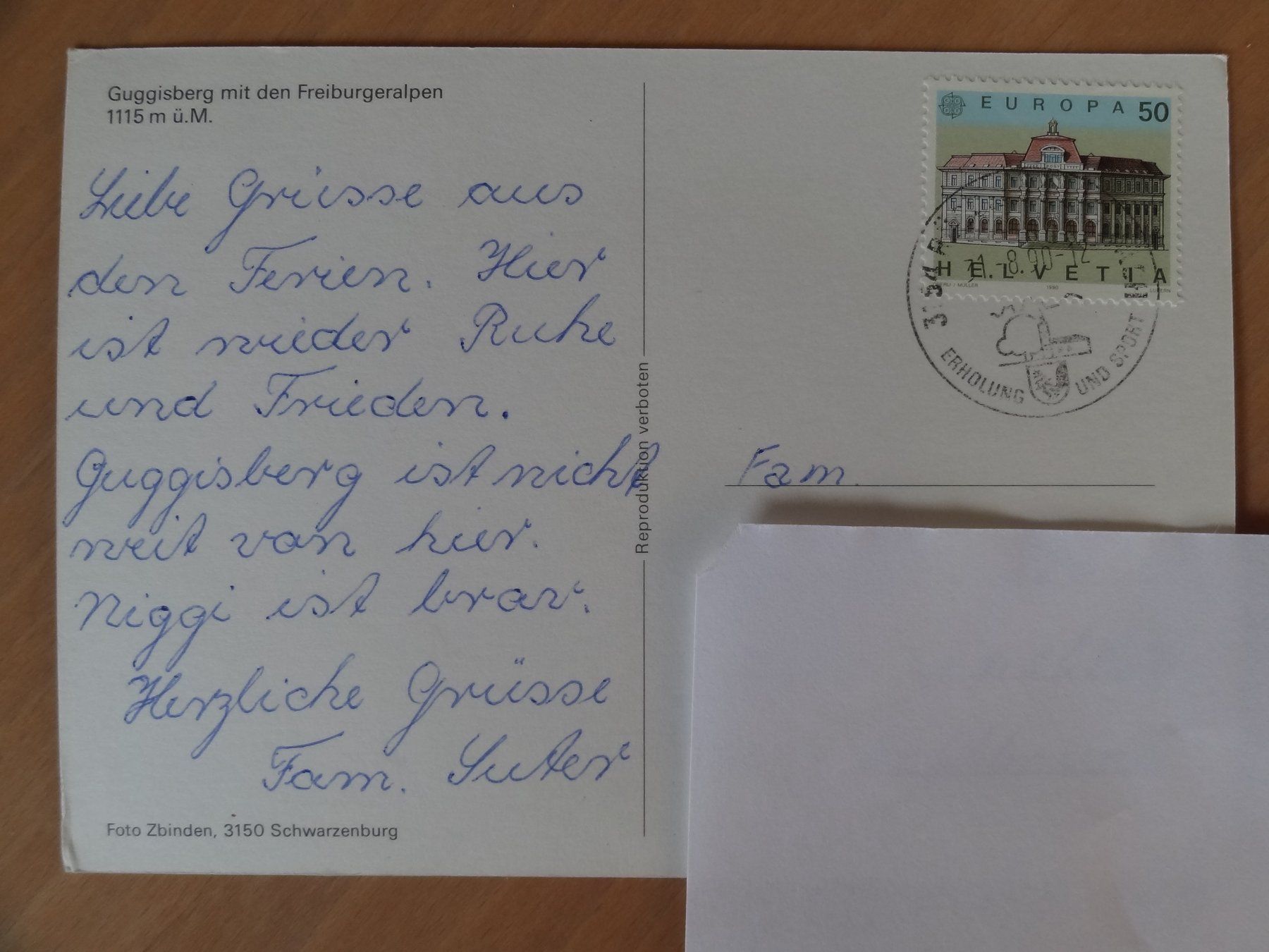 Ansichtskarten: Guggisberg - Suisse - années 80 – Gebraucht aus St Léonard von Riglin 1