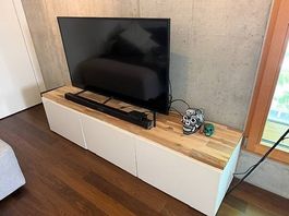 TV Möbel weiss Holzfront Breite 180 cm guter Zustand