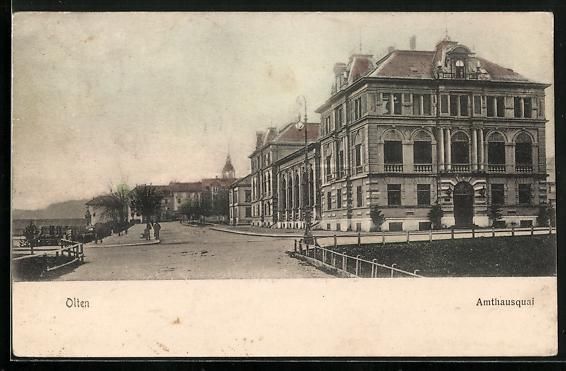 Cartoline postali: AK Olten, Amthausquai, 1907 – Usato da Berlin venduto da bartko-reher