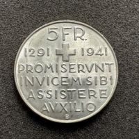 5 Franken Silber 1941 Bundesfeier -unc