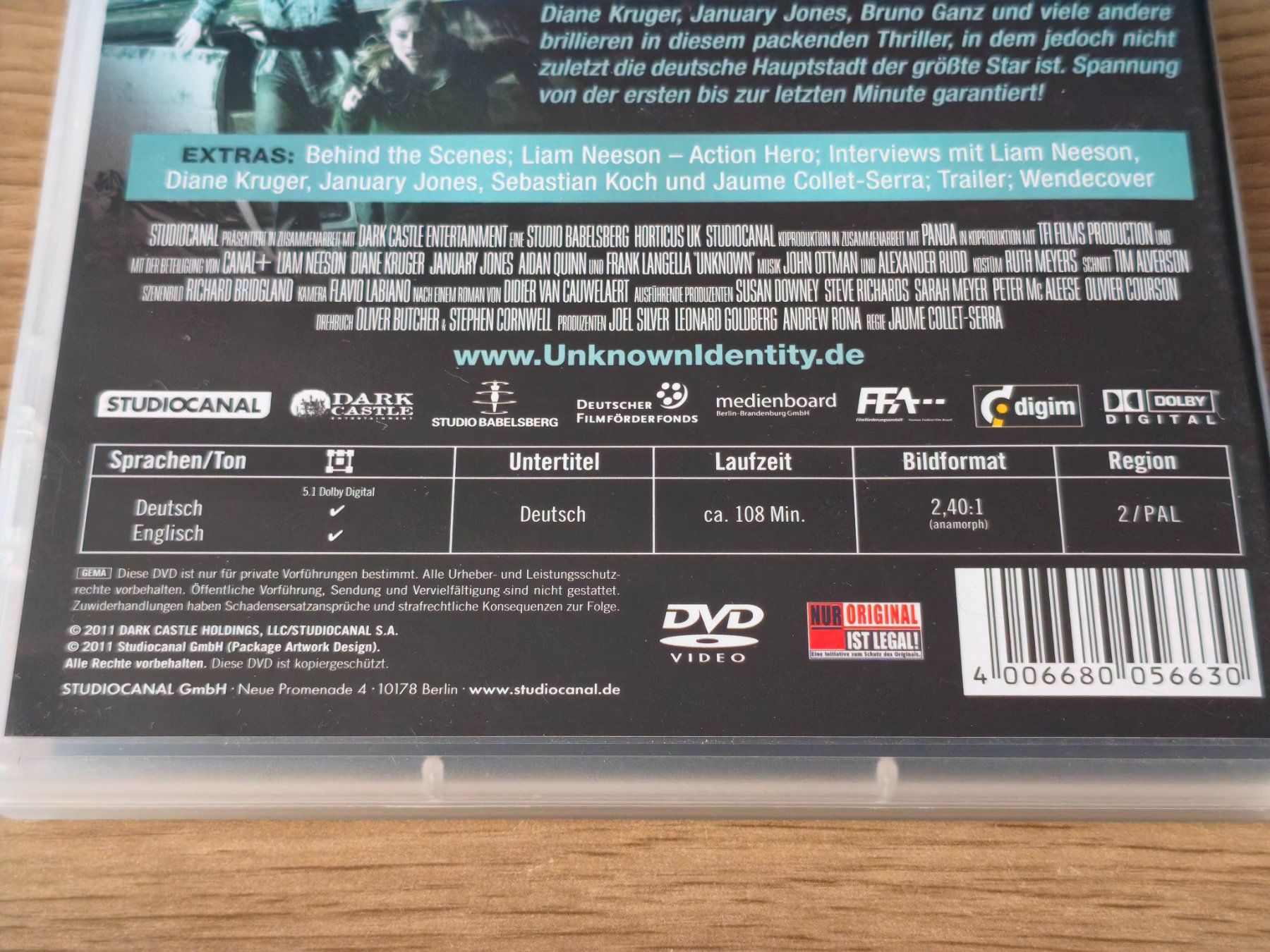 Tutti i DVDs: Unknown Identity – (DVD/2011) mit Liam Neeson – Usato da Schaffhausen venduto da philscardstore 2