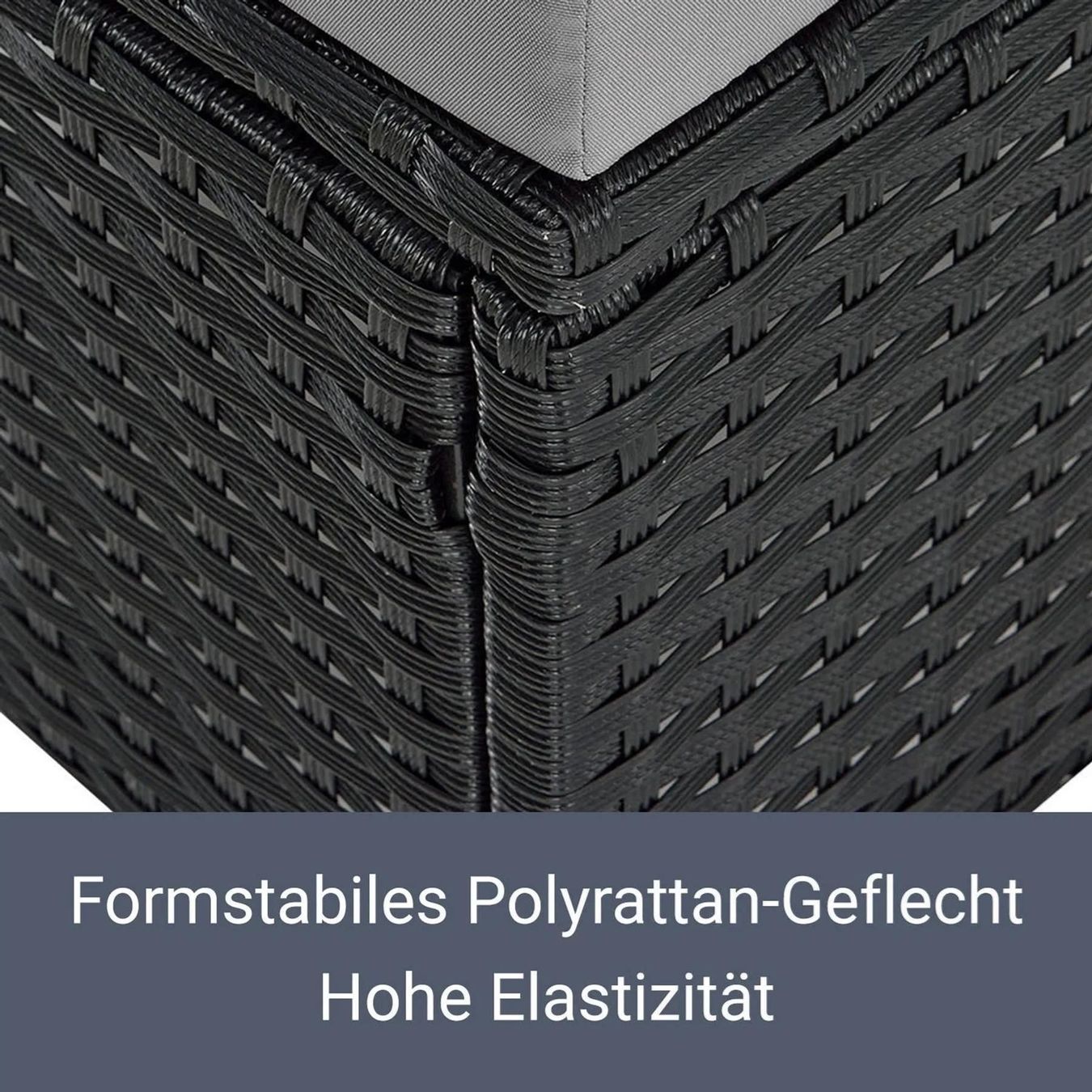 Set di tavolo e panche: Polyrattan Lounge Manacor schwarz Gartenlounge mit Sofa – Nuovo e nell'imballaggio originale da Wallenwil venduto da toesstal-vertrieb 4
