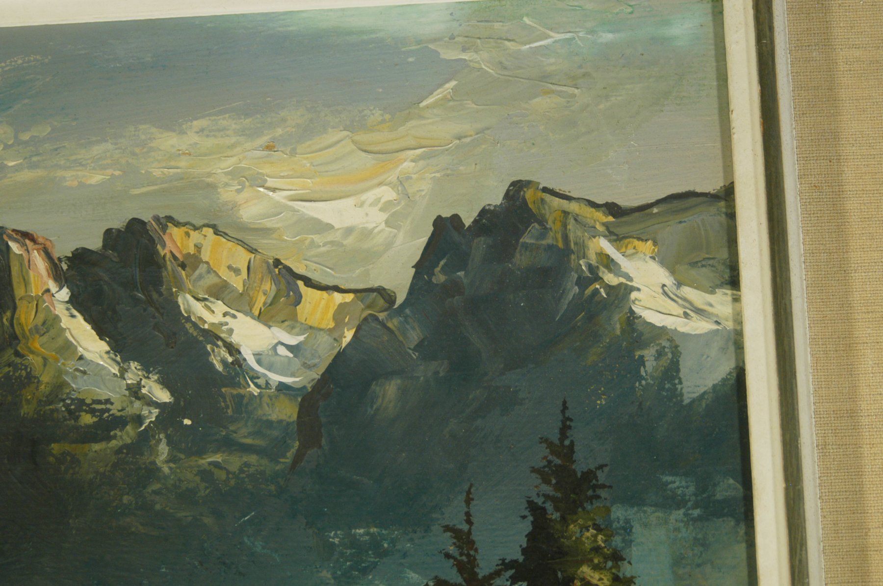 Gemälde: Alphütte mit Bergen Oel auf Karton sign. Ralf – Gebraucht aus Herisau von Wisen 5