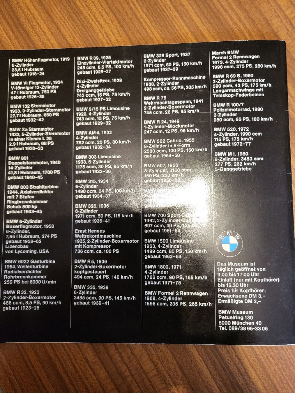 BMW Documenti: BMW München Museumsführer um 1982 – Usato da Seltisberg venduto da Essex3 1