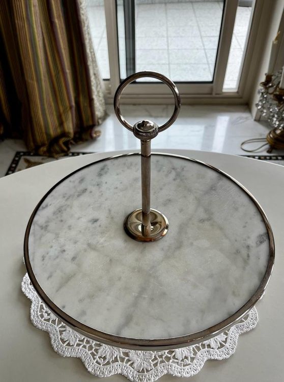 Set De 8 Sous-assiettes Et 1 Plat De Service En Argent Plaqué - Soliplam - Neuf (peut Présenter De Légers Défauts)