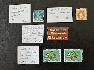 Alle Briefmarken: 4 ABARTEN Schweiz, postfrisch/ungebr./gest. – Gebraucht aus Stallikon von HILDECH1