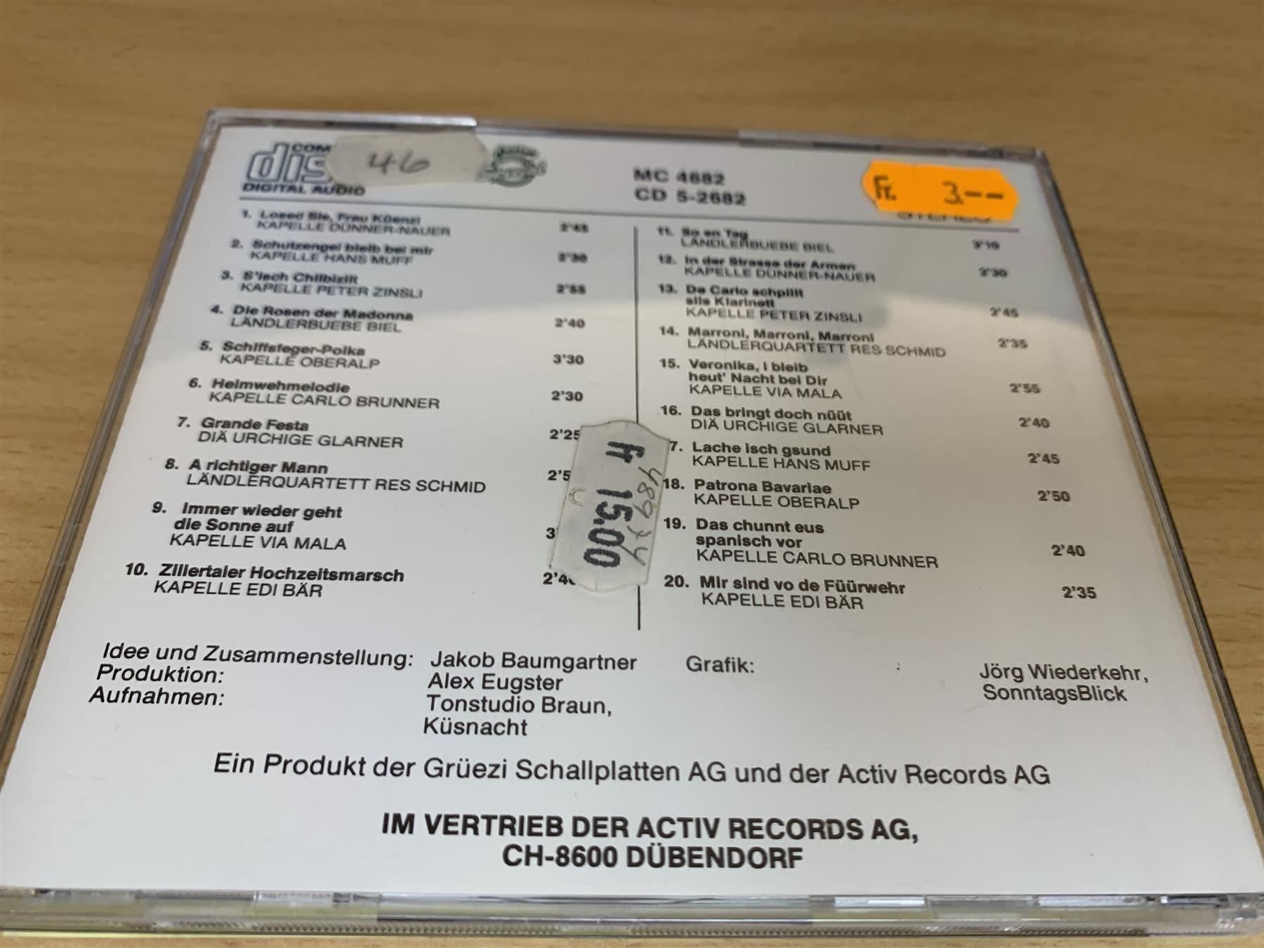 CD: Schlager Ohni Wort – Usato da Rikon im Tösstal venduto da Alpenmutz 1