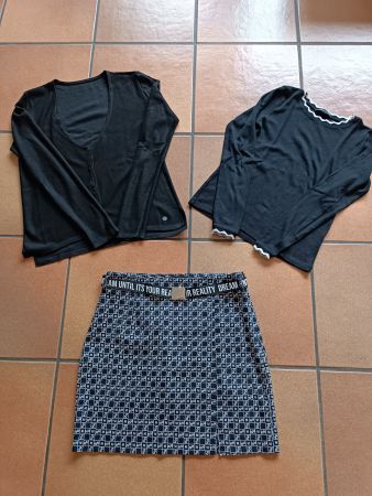 Ensemble d'automne: jupe, haut ZARA, gilet - taille S