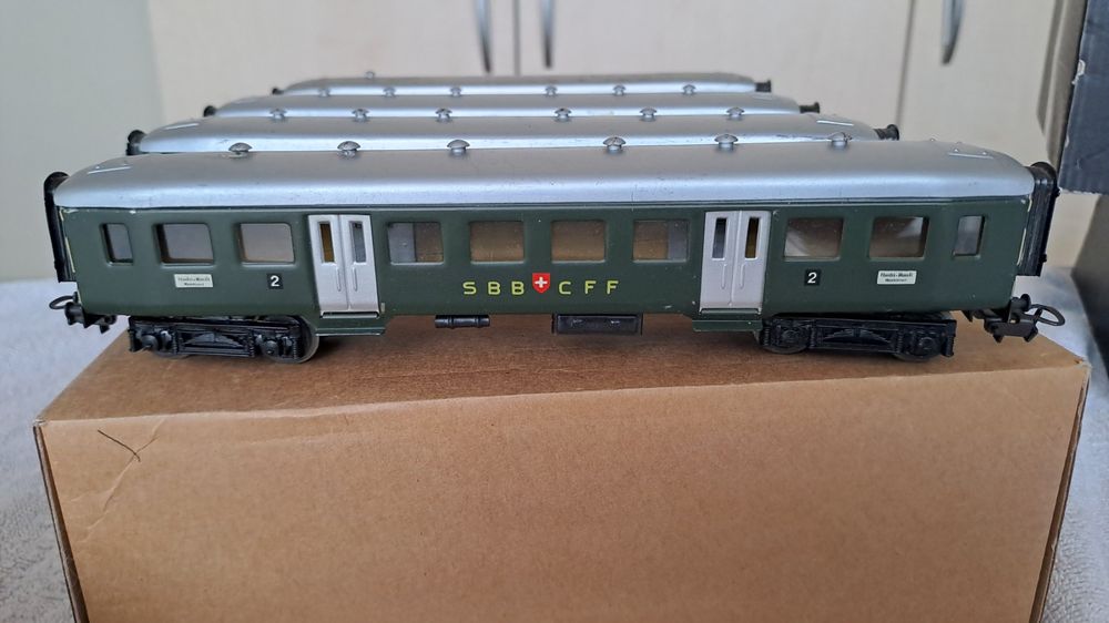 Märklin 3 SBB Personen-/1 Gepäckwagen Blech H0 WS/12 (Gebraucht) in ...