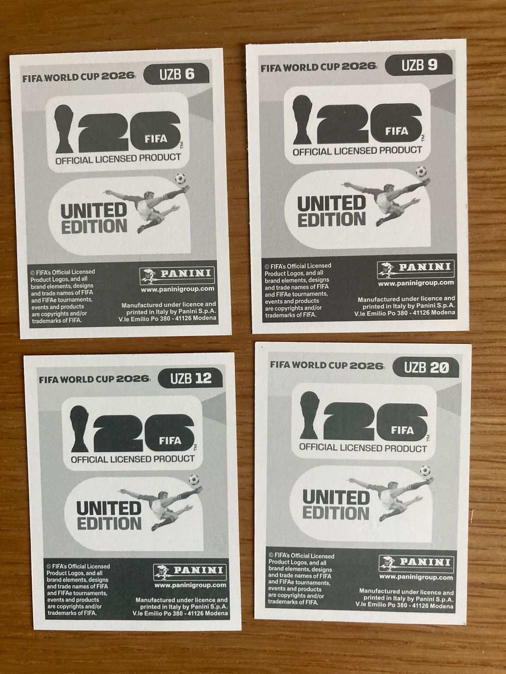 Panini Carte collezionabili: WM Sticker UZB 6, 9, 12, 20 – Nuovo (secondo la descrizione) da Winterthur venduto da Whitefish 1