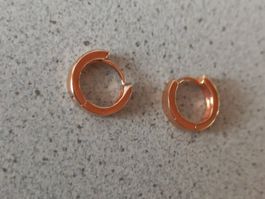 2 Creolen Ohrringe Silber 925 vergoldet.