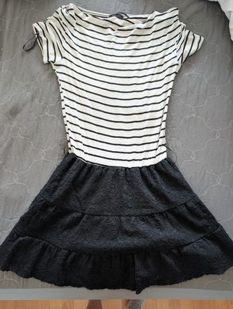 Morgan Kleid gestreift schwarz-weiss Grösse S-M