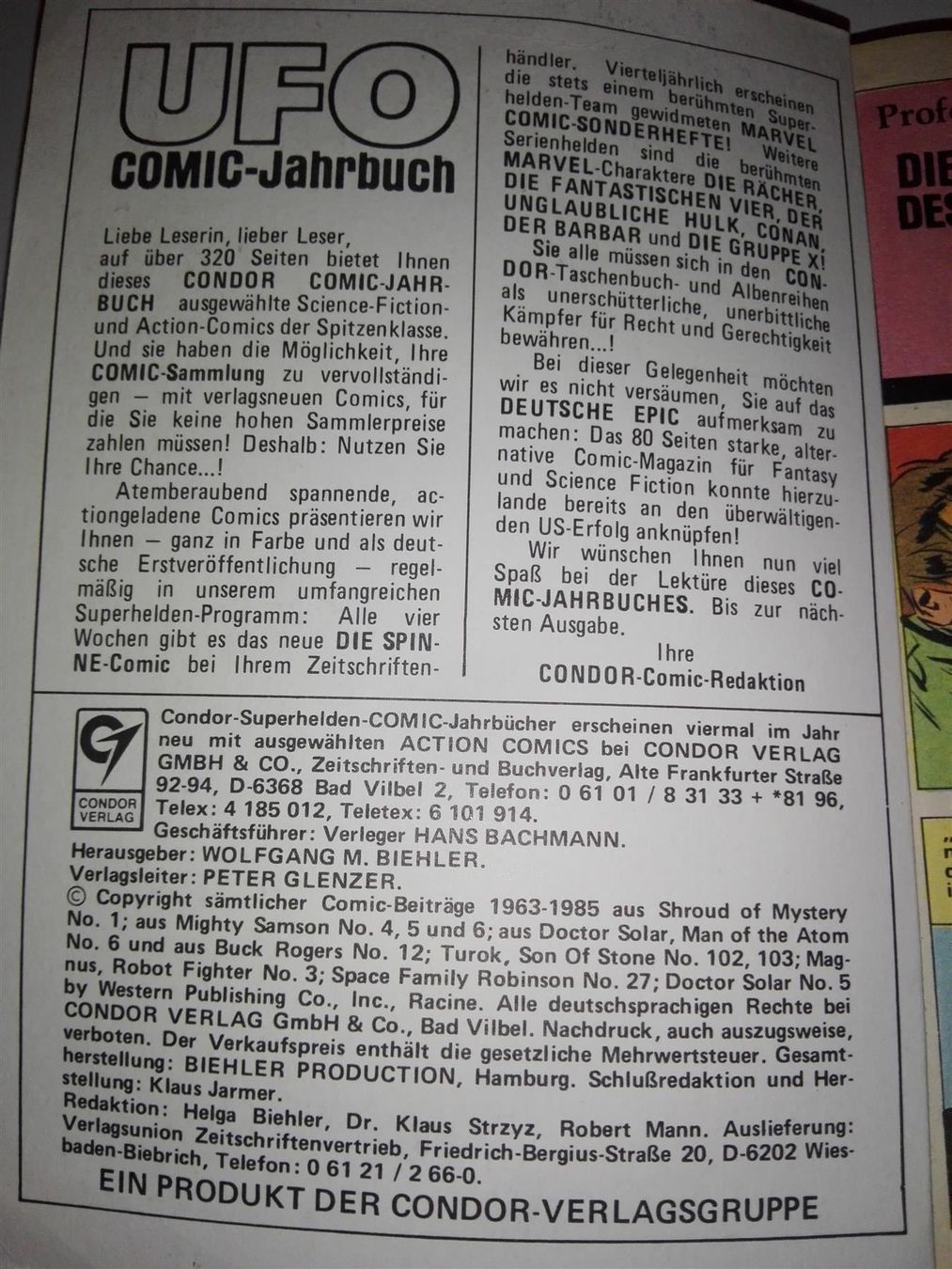 Fumetti: Condor-Superhelden Nr.18  (UFO) – Usato da St.Gallen venduto da elk2023 2