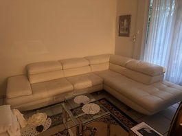 Weisses Ledersofa