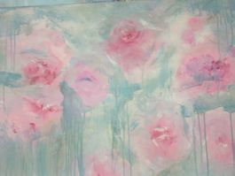 Abstraktes Bild auf Leinwand, Grösse 100x70, Floral Abstrakt