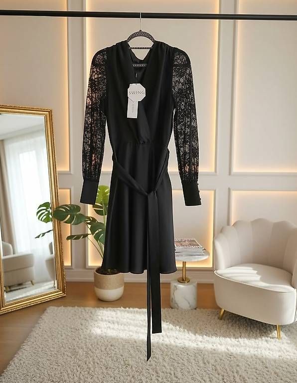 Vestiti: SWING - Kleid mit Taillengürtel in black XL – Usato da Zürich venduto da ale_xxz7 4