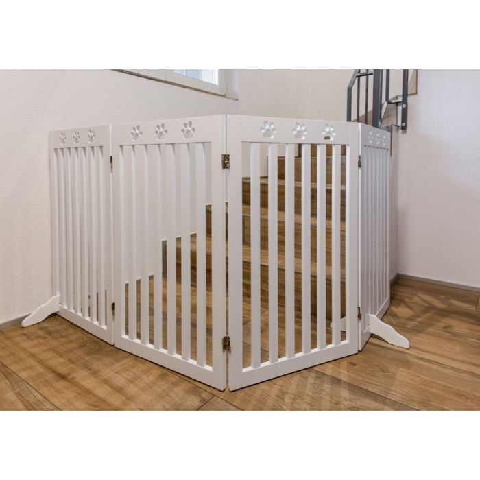 Gabbie, trasporto & Sicurezza: Hunde-Absperrgitter "Paris" 4-teilig, mit Pfotendesign – Nuovo e nell'imballaggio originale da Niederönz venduto da Quitta