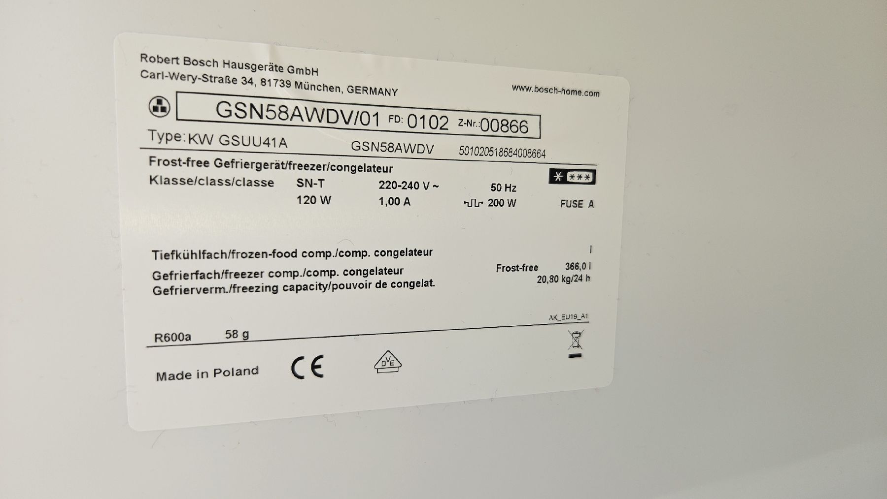 Bosch Congélateurs: Gefrierschrank – D'occasion à Gelterkinden par Panfloete 8