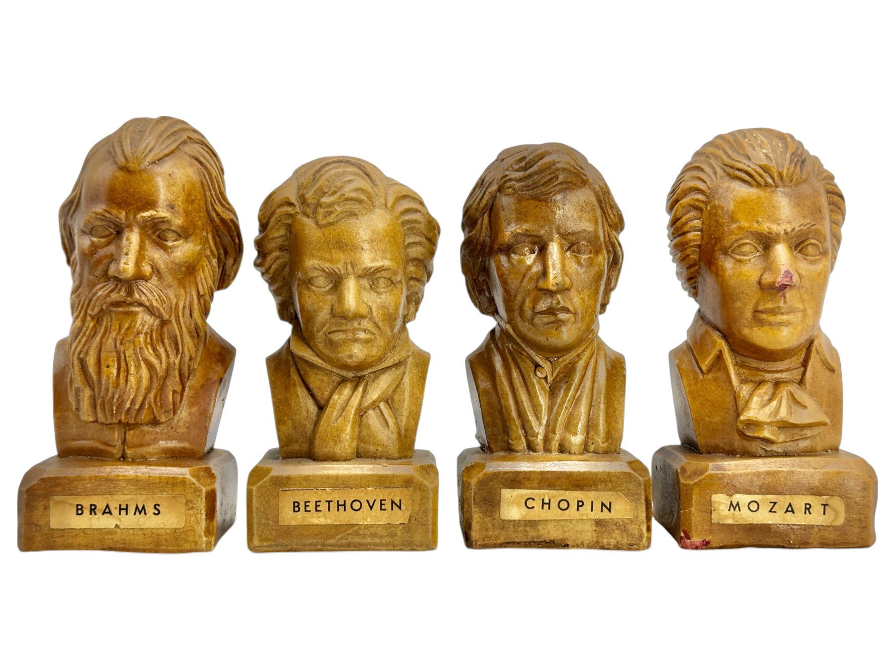 Statuette: 4 Statuettes compositeurs: Brahms, Beethoven, Chopin, Mozart – Usato da Morges venduto da Novantica 9
