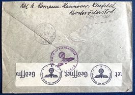 1940 Deutsches Reich Zensurbrief Hannover - Walperswil -Bern
