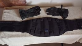 Motorradhandschuhe und Nierengurt schwarz gebraucht