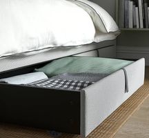 Bettkasten, gepolstert, Kabusa hellgrau von Ikea 2 Stück