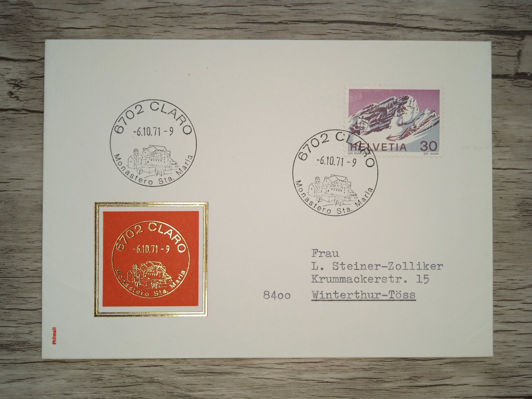 Tutti i francobolli: TR18 Enveloppe + Timbre Suisse 1971 – Usato da Cousset venduto da Patrick_Collections