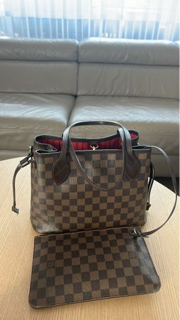 Elegante Louis Vuitton Neverfuul PM+ Pochette Damier Ebene