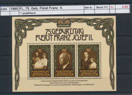 1980 FL, "75. Geb Fürst Franz II.", ** postfrisch