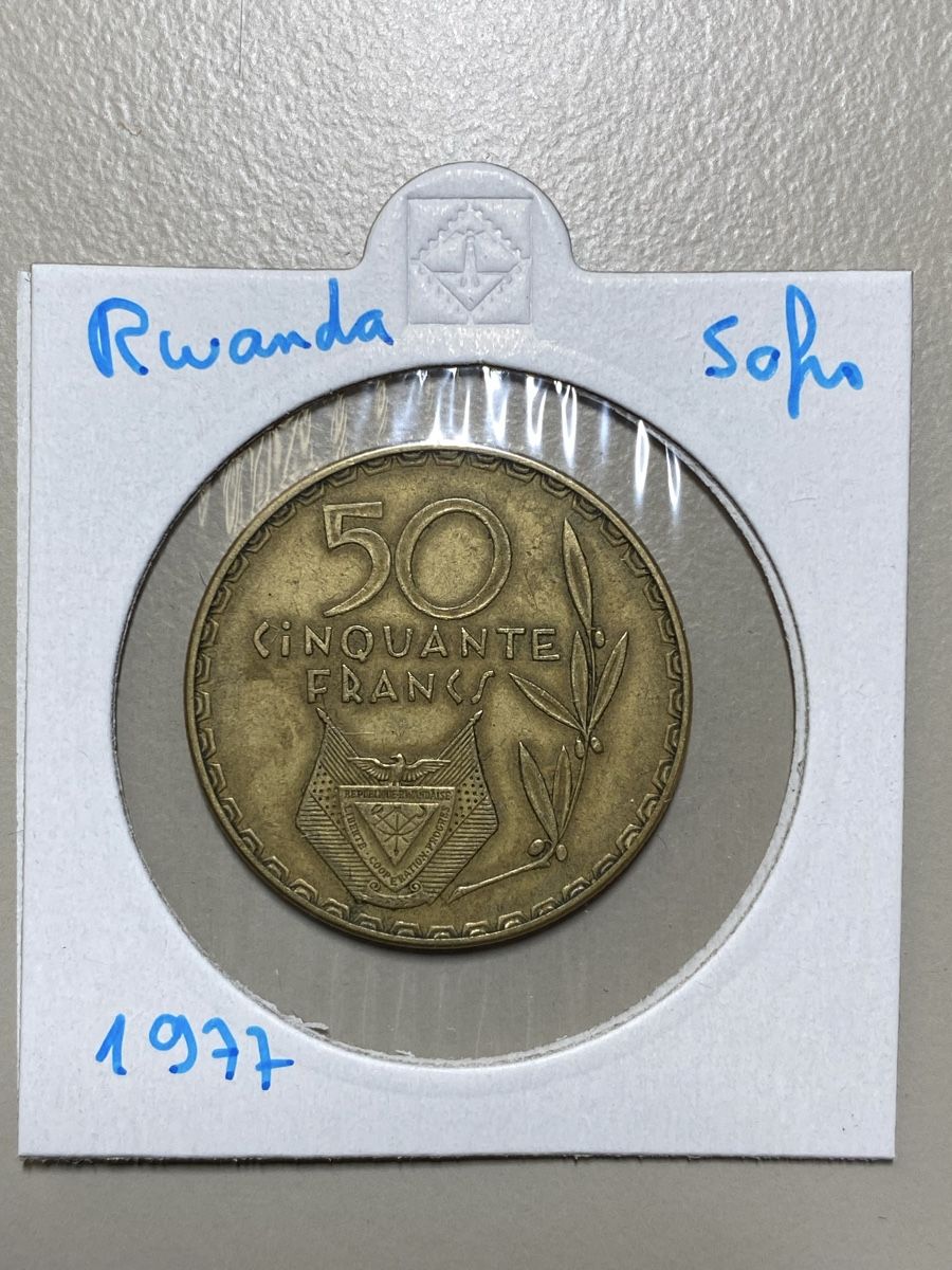 Alle Münzen: Rwanda - 50 francs - 1977 – Gebraucht aus Payerne von Mike1682