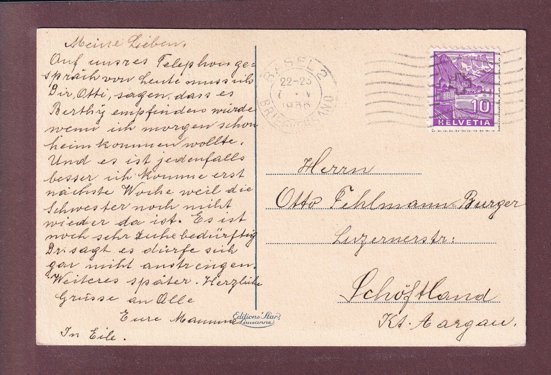 Cartes postales: GENEVE - La rade - 1936 – D'occasion à Pully par nicecards 1