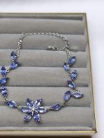 Tansanit Blumen Armband 925 Silber Lavendel Farbe