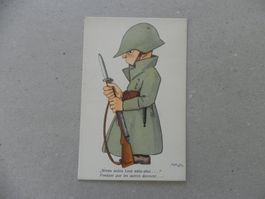 CH Humor Motiv Karte Miltär Rueblikarte Bären Katzen ca.1940