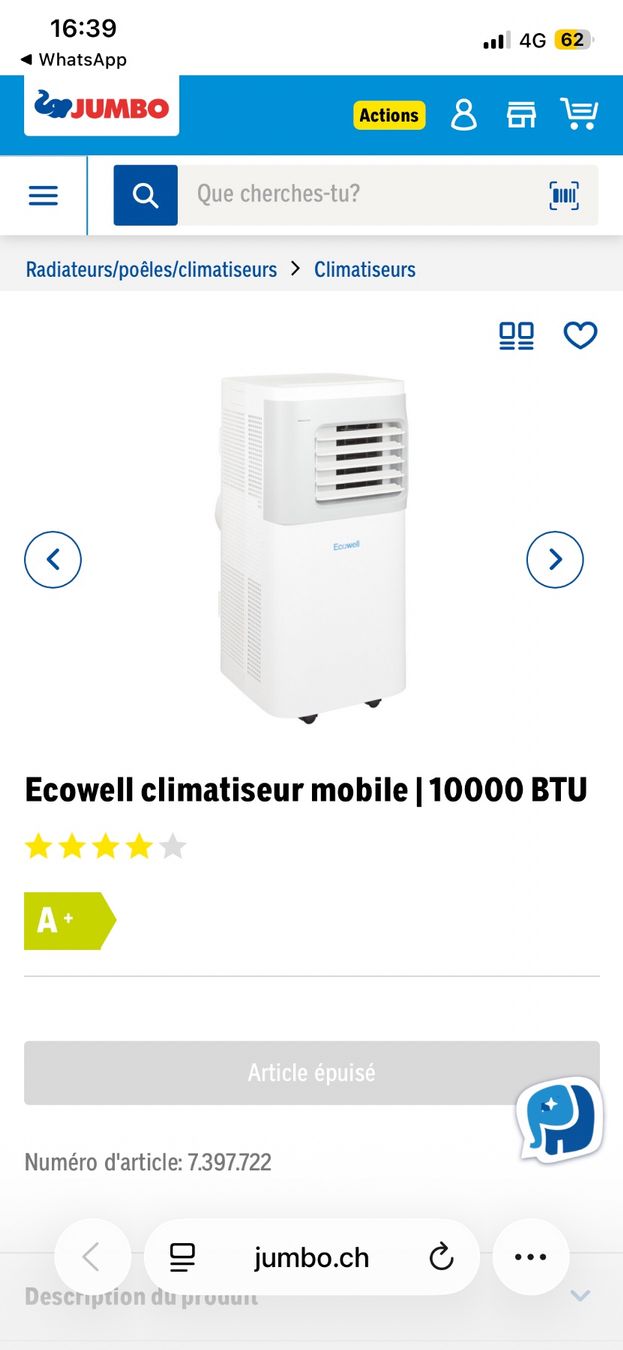 Condizionatori: Air climatisé 10000btu – Usato da Lausanne venduto da isa_cp6j