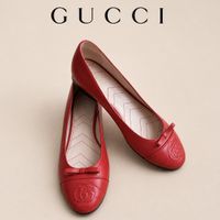 GUCCI Ballerinas rot Leder Grösse 38 IT guter Zustand