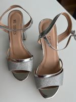 Sandalette, Highheels, Silber, Gr. 36