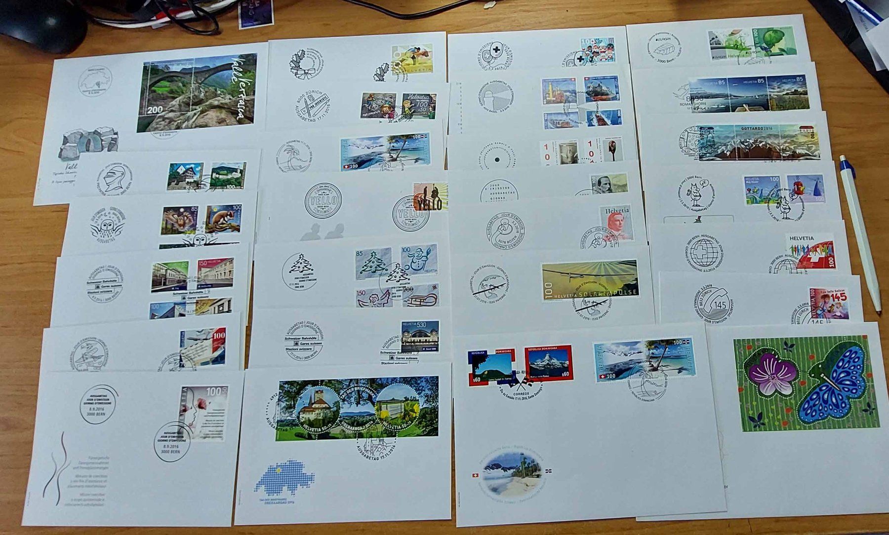 Tutti i francobolli: F2016 - FDC série complète 2016 – Nuovo e nell'imballaggio originale da Trélex venduto da Phil_Albert