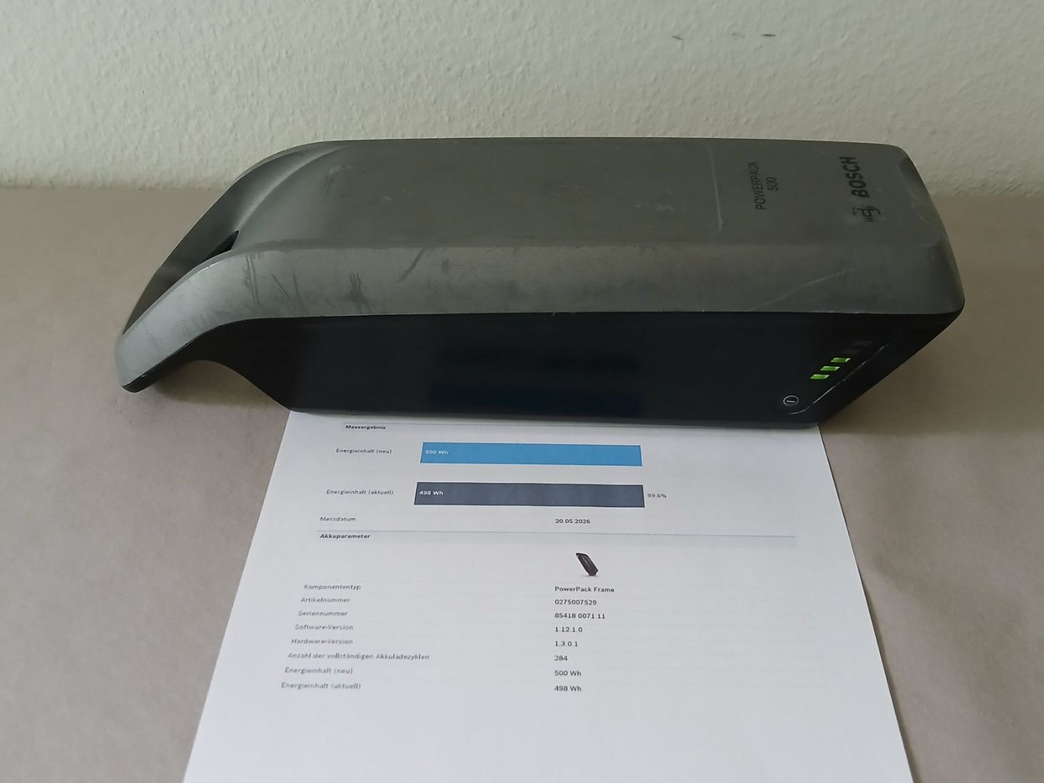 Bosch Akkus: Powerpack 500 Akku - 498Wh 99.6% mit Bosch Messbericht – Gebraucht aus Winterthur von .-thx-.